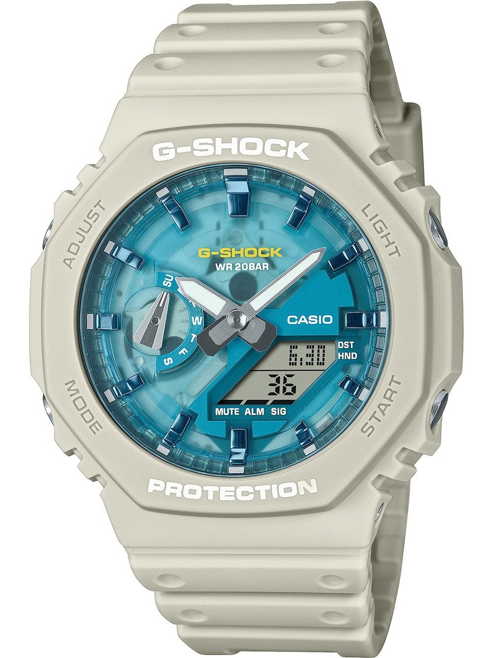 CASIO Quarzuhr Casio GA-2100AS-5AER Herrenuhr G-Shock