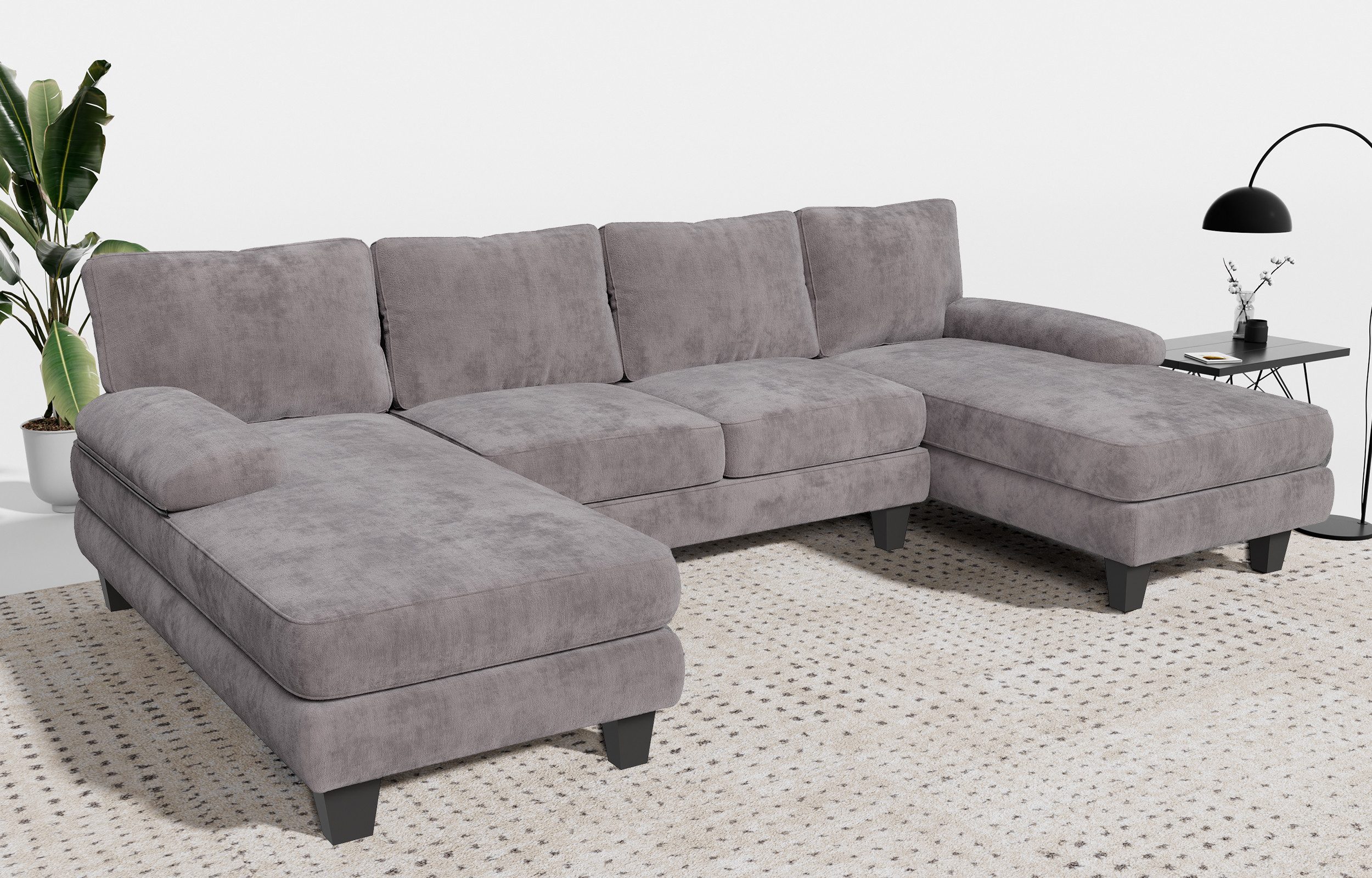 HOMALL Ecksofa Ecksofa mit Abnehmbarer Sofabezug,