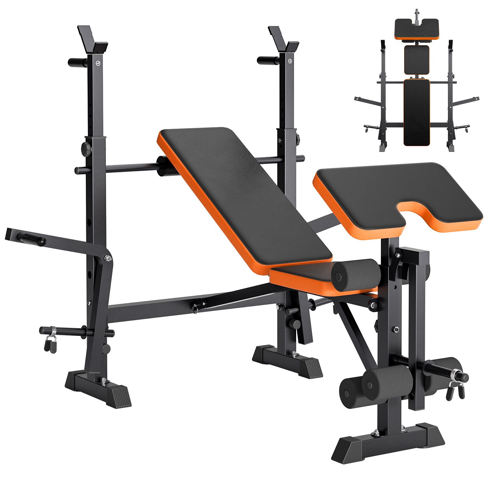 NAIMP Hantelbank Einstellbare Beinpresse, Neigungsbrett, Sitz