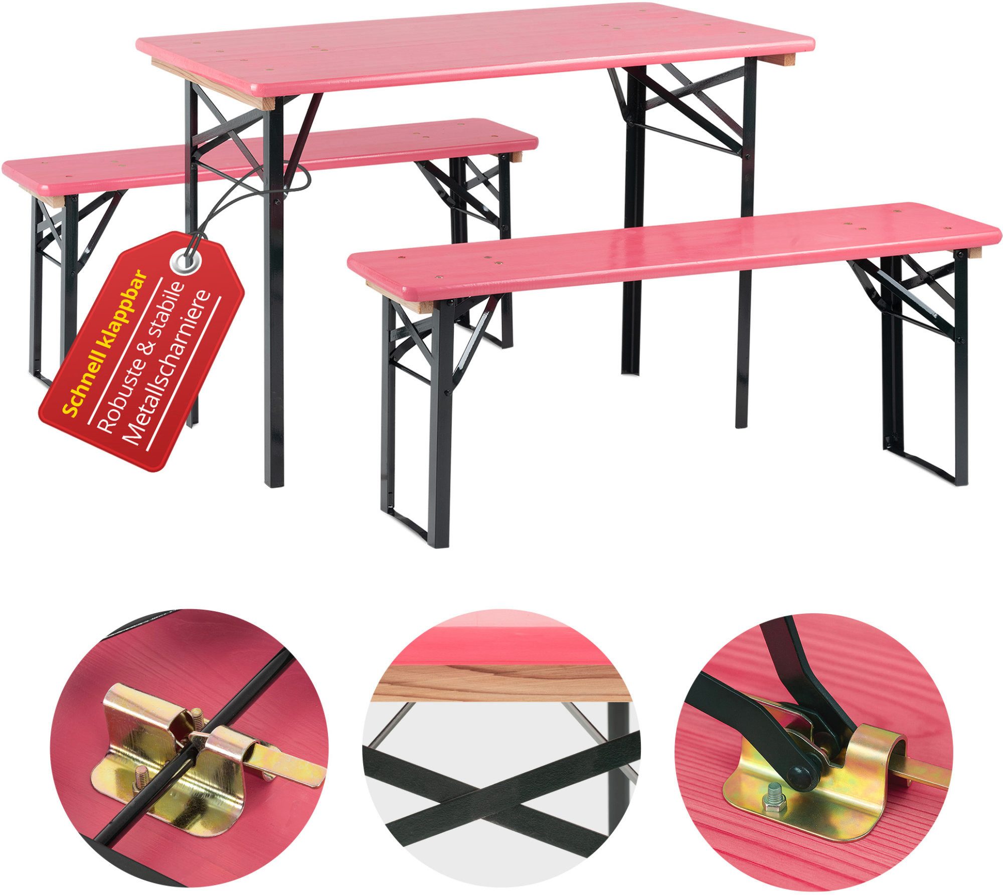 Stagecaptain Bierzeltgarnitur Hirschgarten BB-117 Sitzgarnitur 117