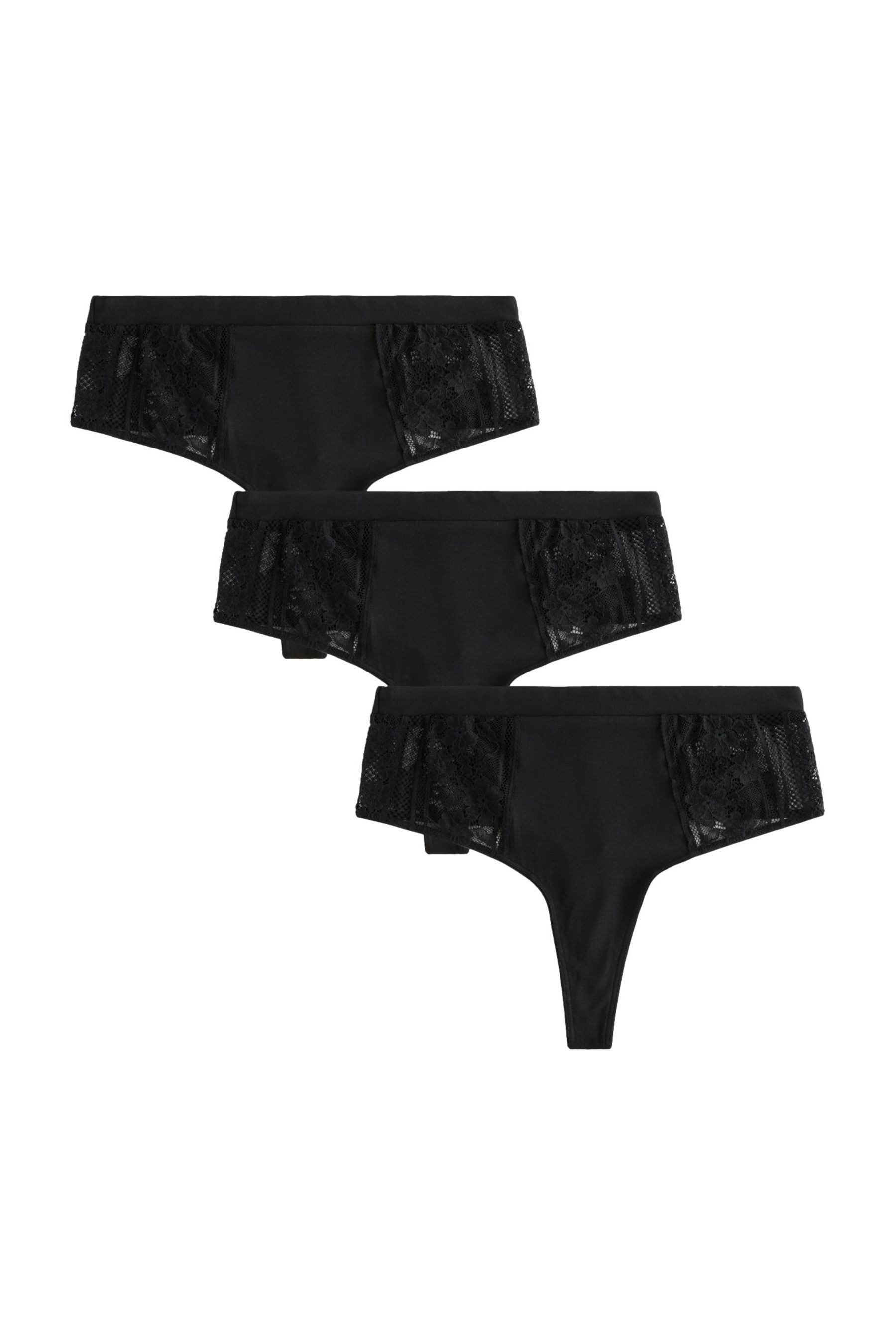 Next High-Waist-String Spitzen-Slips, 3er-Pack, Hochbund-Tanga (3-St)