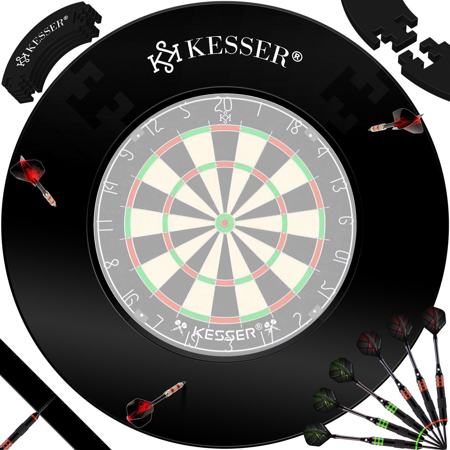 KESSER Dartscheibe, Dartscheibe Catchring Schutzring Ø45cm