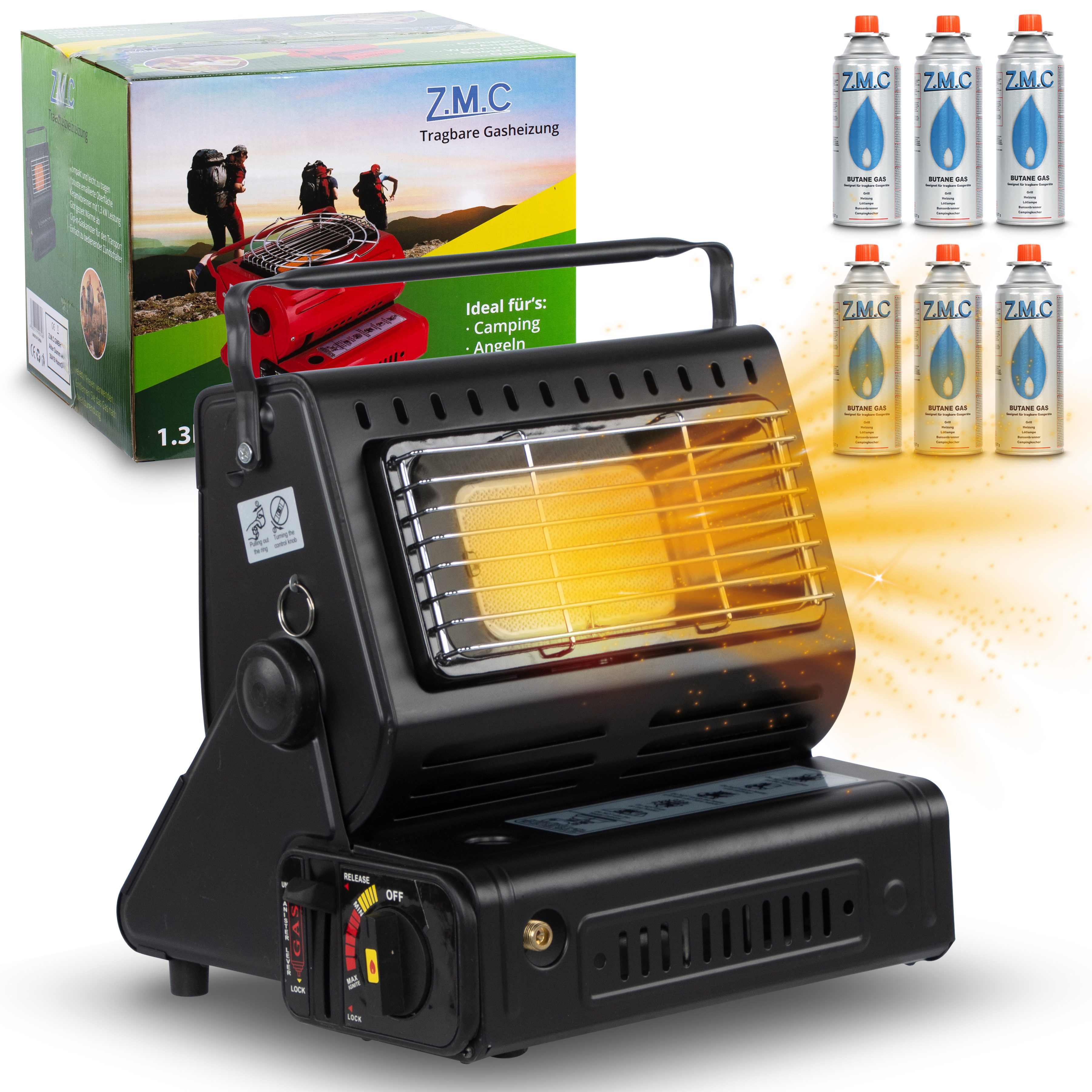 ZMC Heizstrahler 2in1 Tragbare Camping Gaskocher