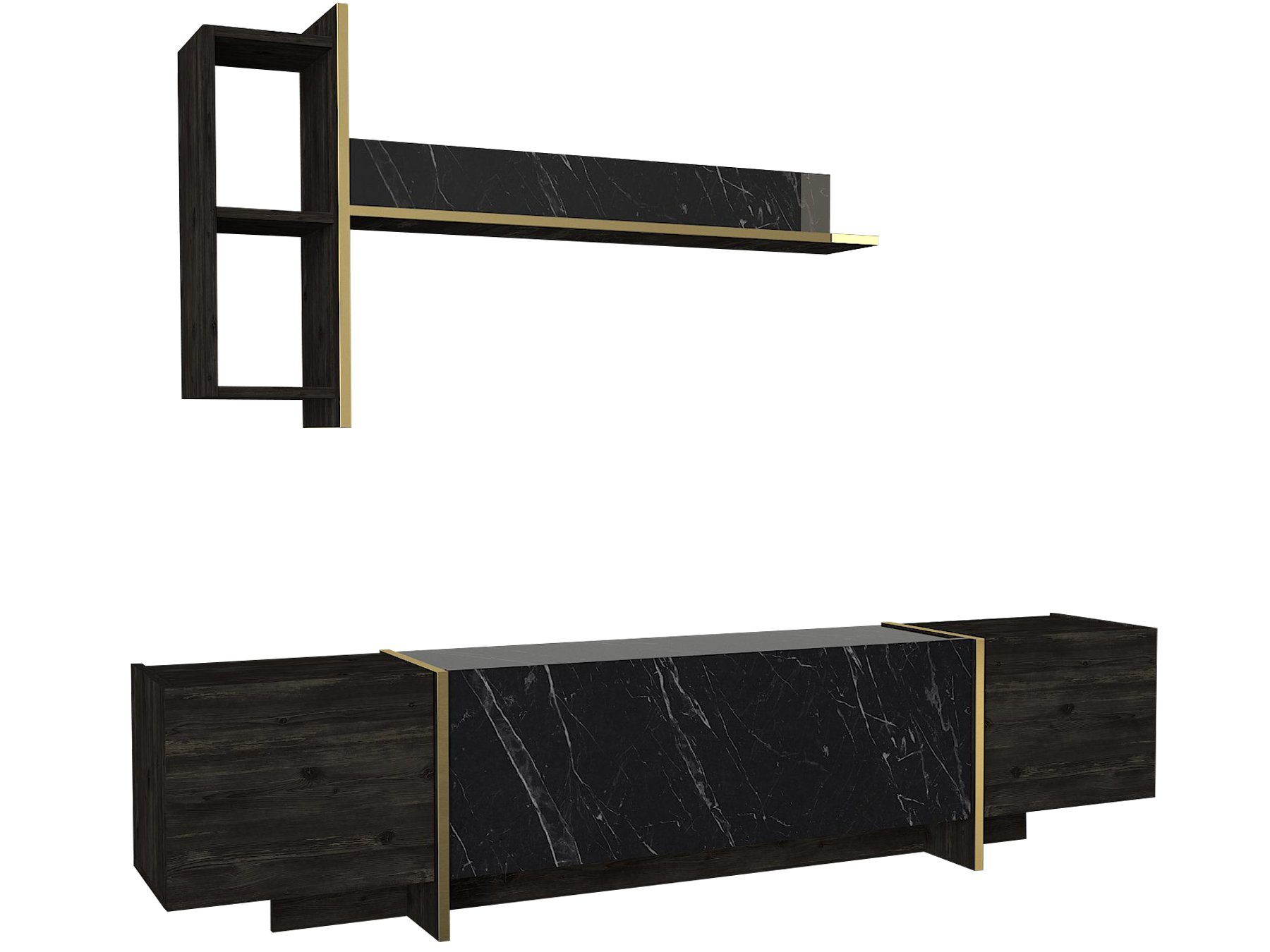 moebel17 Wohnwand Wohnwand Veyron Rebab Braun
