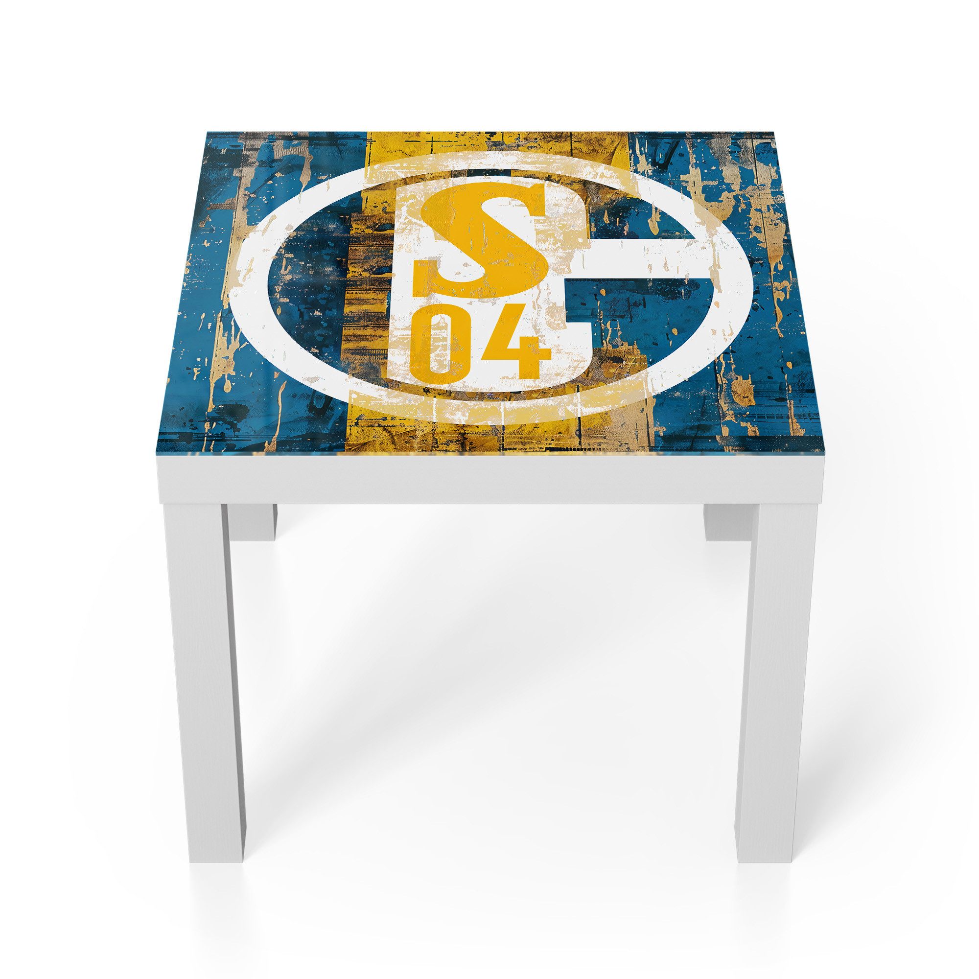 DEQORI Couchtisch 'Wappen Schalke 04', Glas