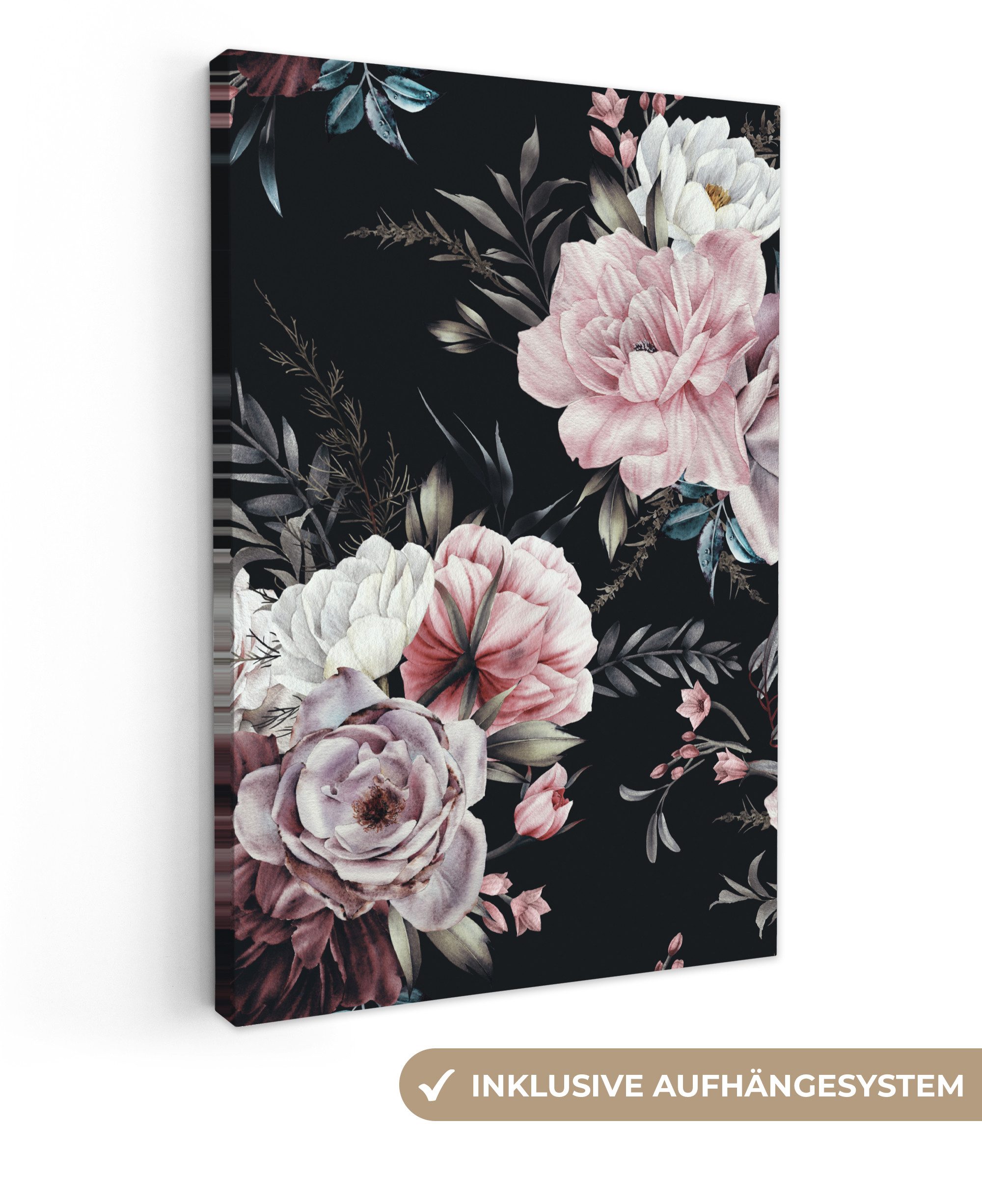 OneMillionCanvasses® Leinwandbild Vintage - Rosen -