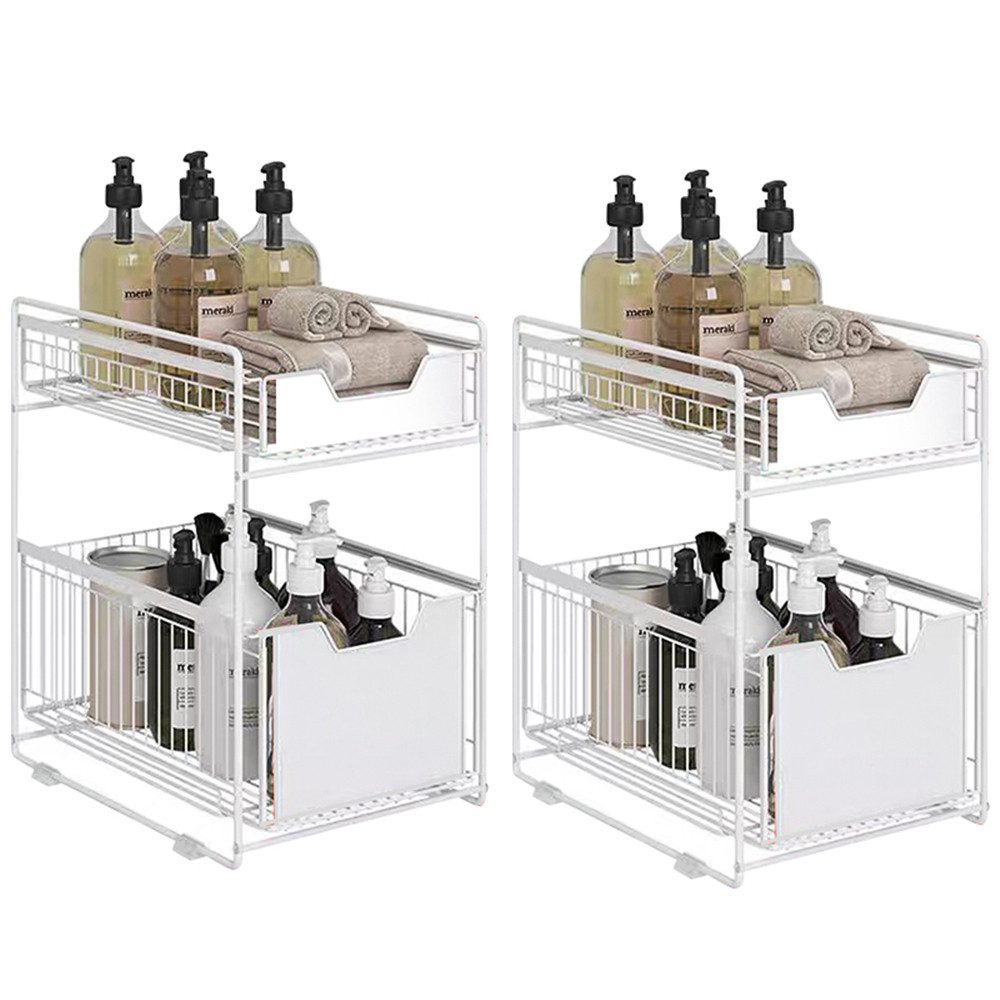 JEOBEST Küchenregal Schiebeschrank, ausziehbarer Korb, Gewürzregal,