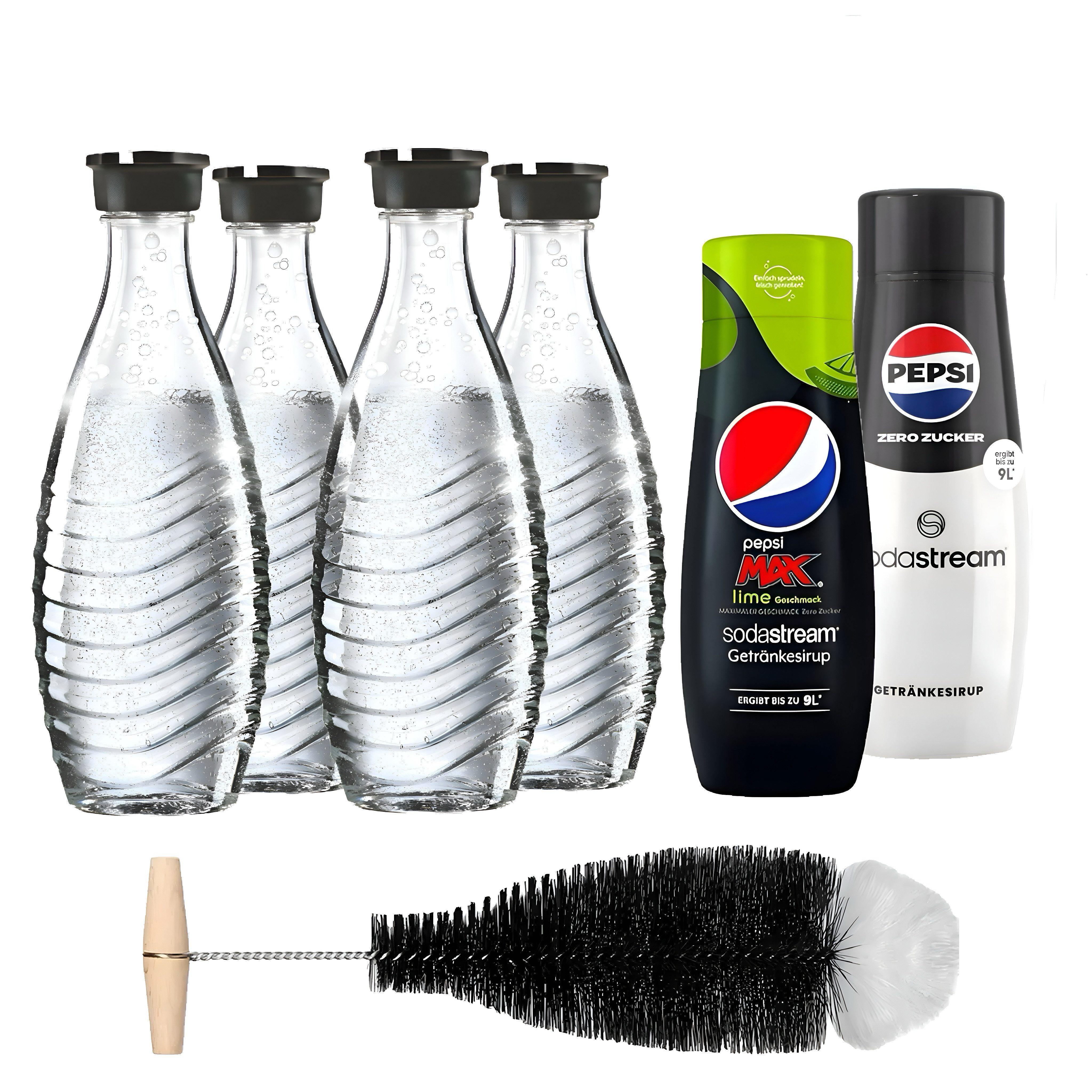 SodaStream Wassersprudler Glaskaraffe 4er-Set, 2 Pepsi