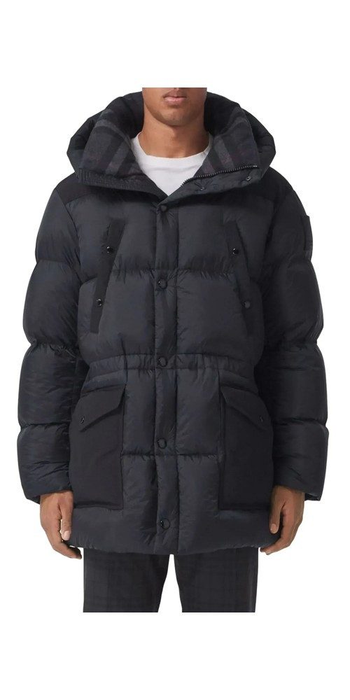 BURBERRY Winterjacke Burberry Daunenmantel Schwarz Herren