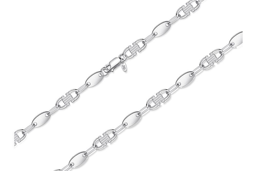 Silberkettenstore Kette mit Anhänger Plattenkette (Steigbügelkette)