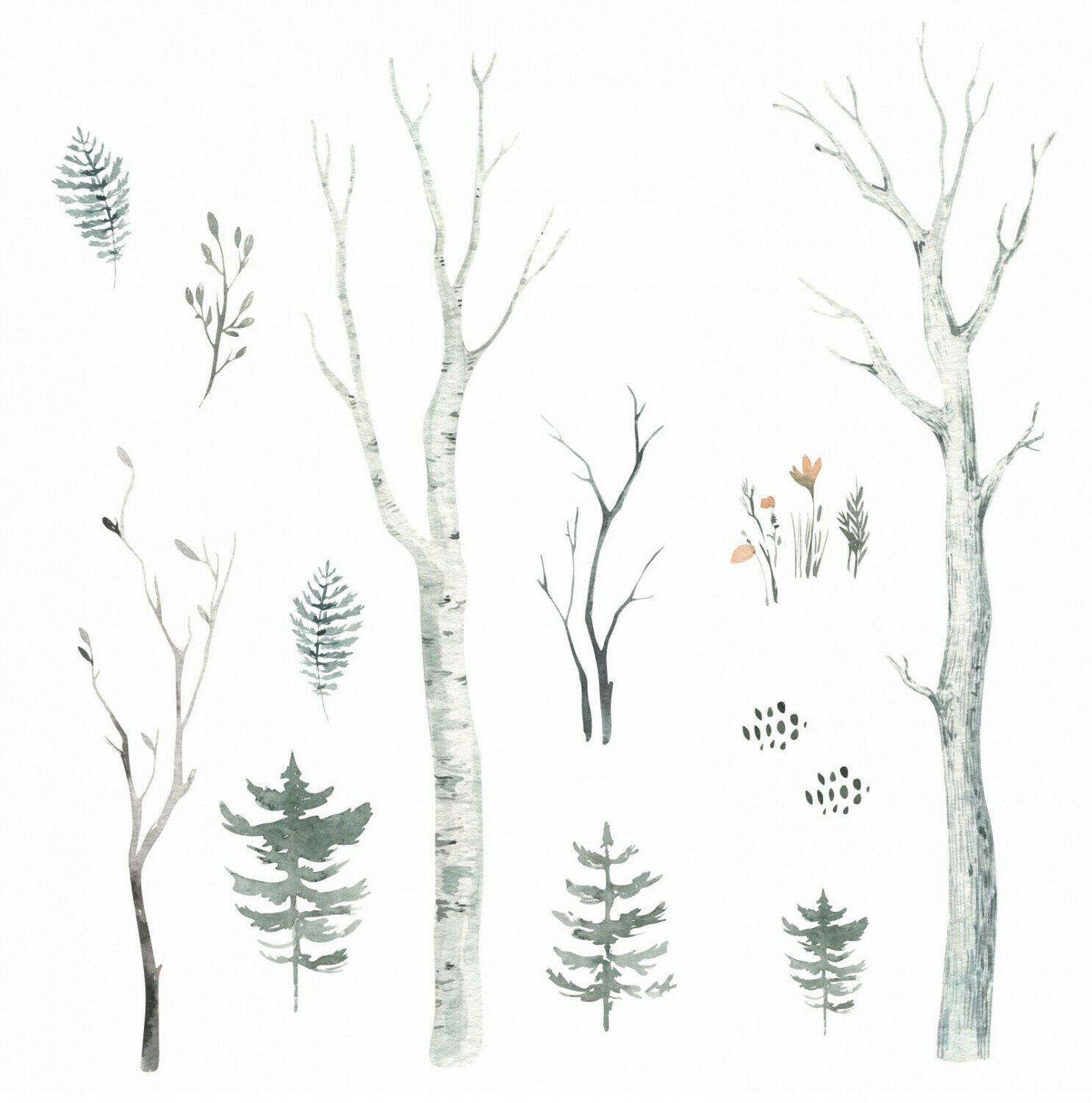 nikima Wandtattoo 204 Wald Aquarell -