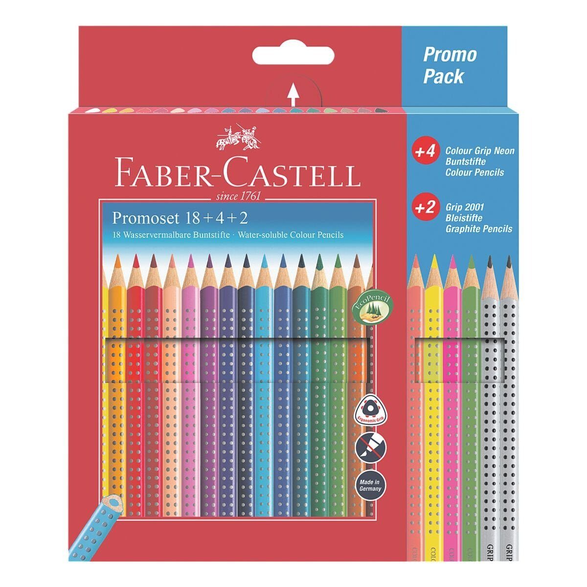 Faber-Castell Buntstift Colour GRIP, (Colour-GRIP, 24-tlg),