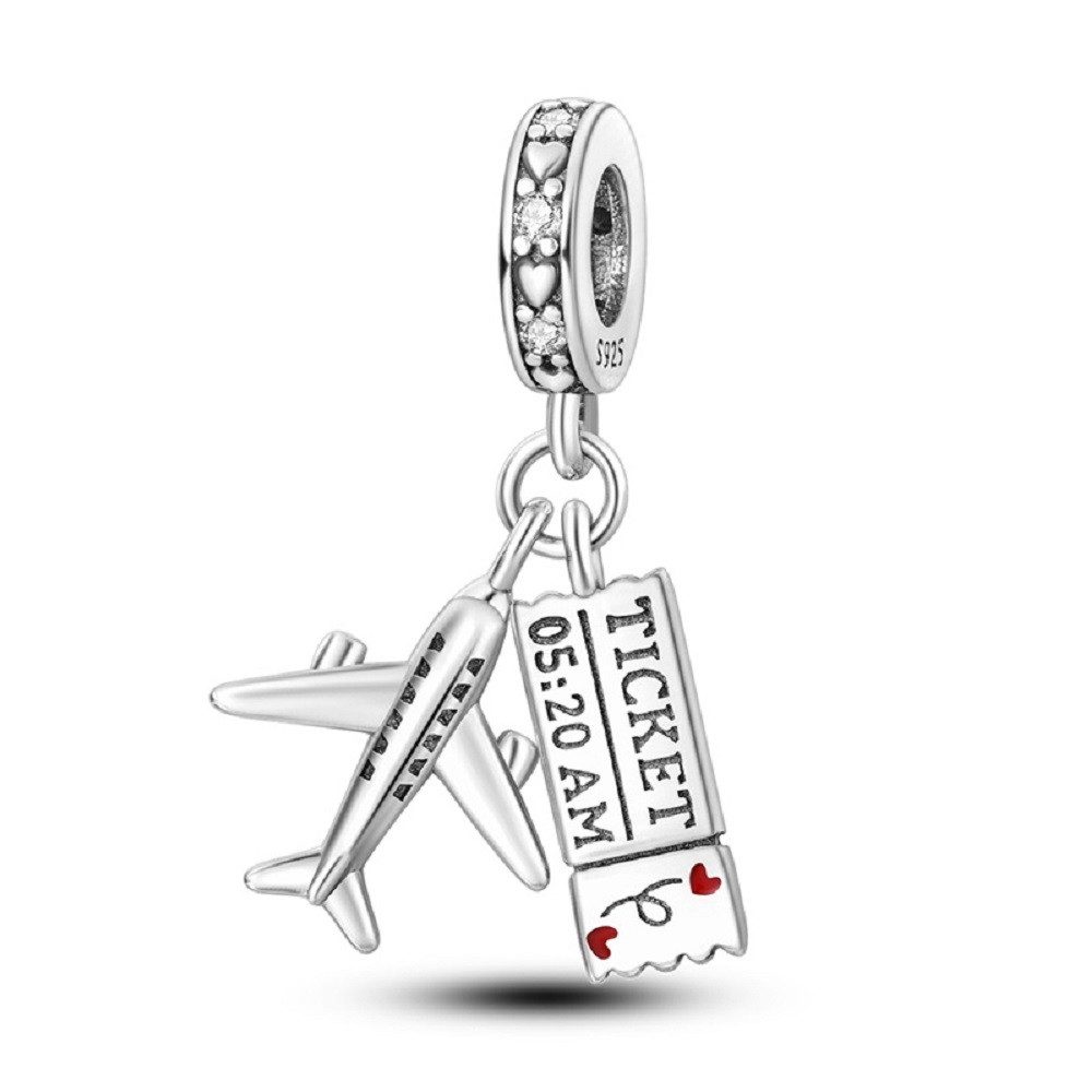 PANDACHARMS Bead Urlaubsreif Ticket und Flugzeug