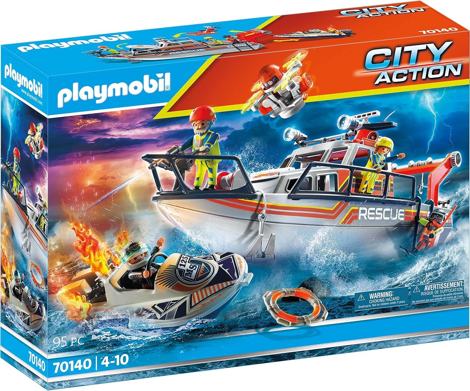 Playmobil® PLAYMOBIL 70140 Seenot: Löscheinsatz mit