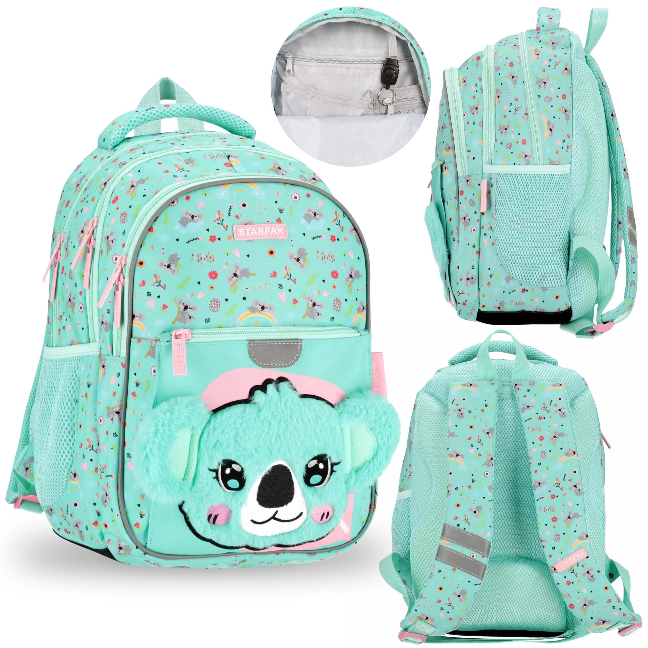 Sarcia.eu Schulrucksack Koala Türkis Mädchen Schulrucksack