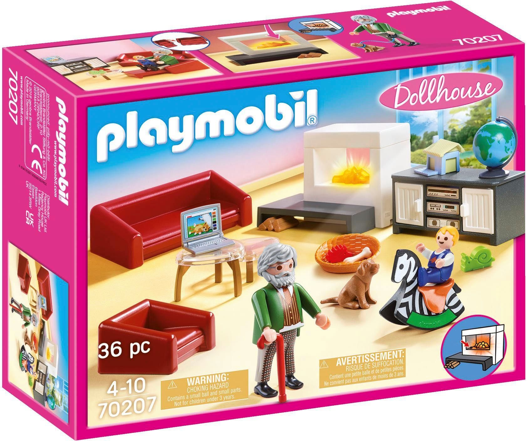Playmobil® Gemütliches Wohnzimmer (70207), Dollhouse Konstruktions-Spielset,