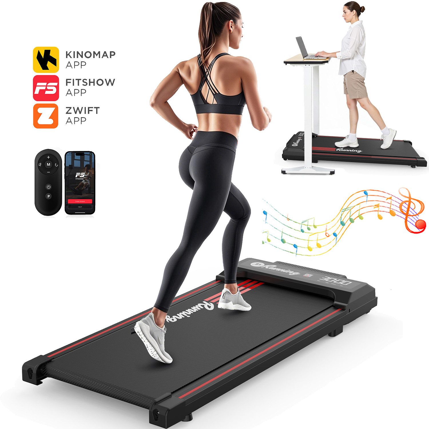 WILGOON Laufband Laufband für Zuhause klappbar,