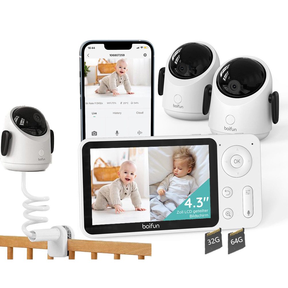 Boifun Babyphone WLAN Babyphone mit 2
