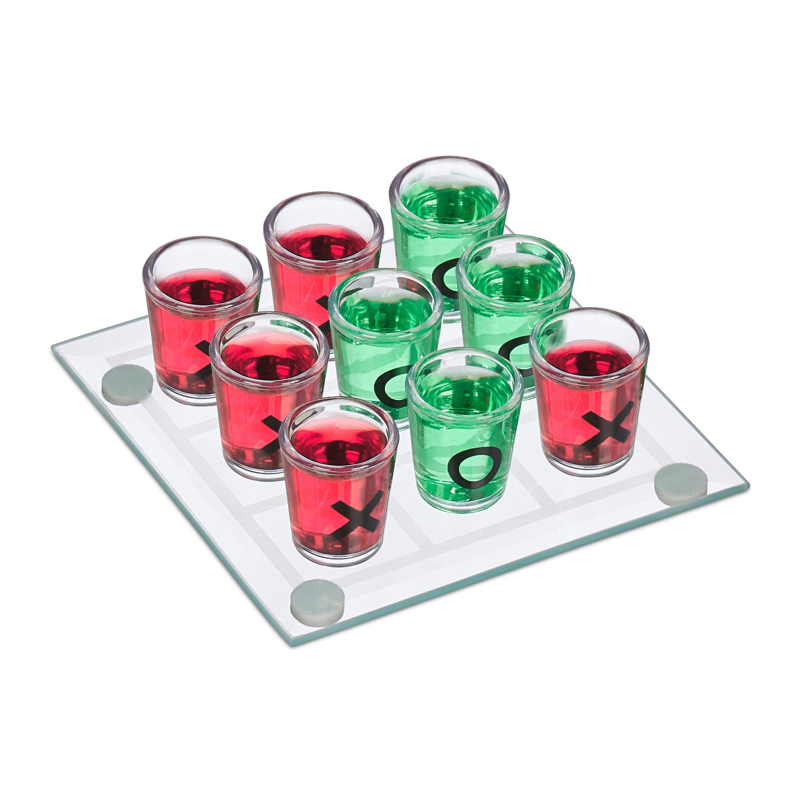 relaxdays Spiel Tic Tac Toe Trinkspiel