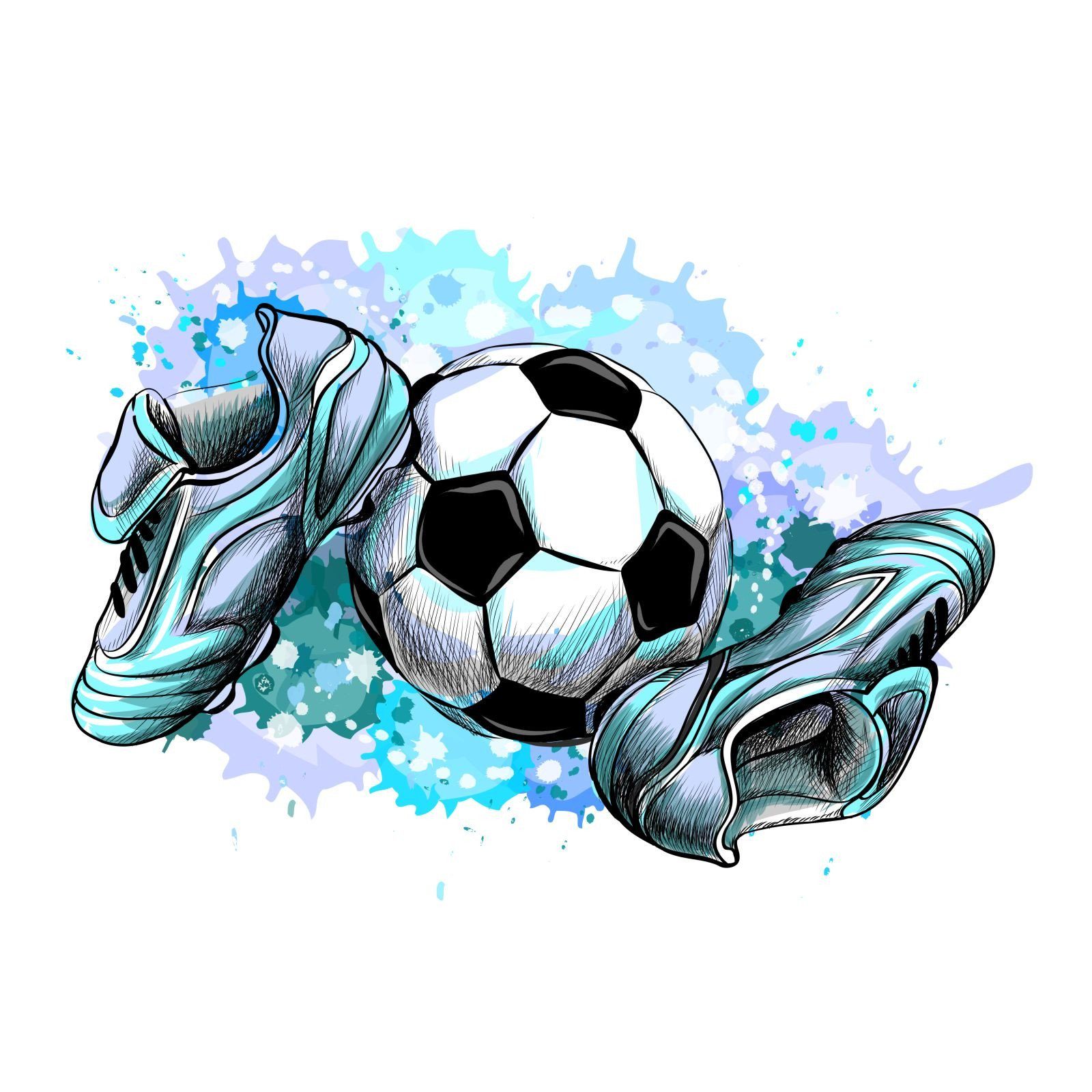 nikima Wandtattoo 187 Fussballschuhe und Ball