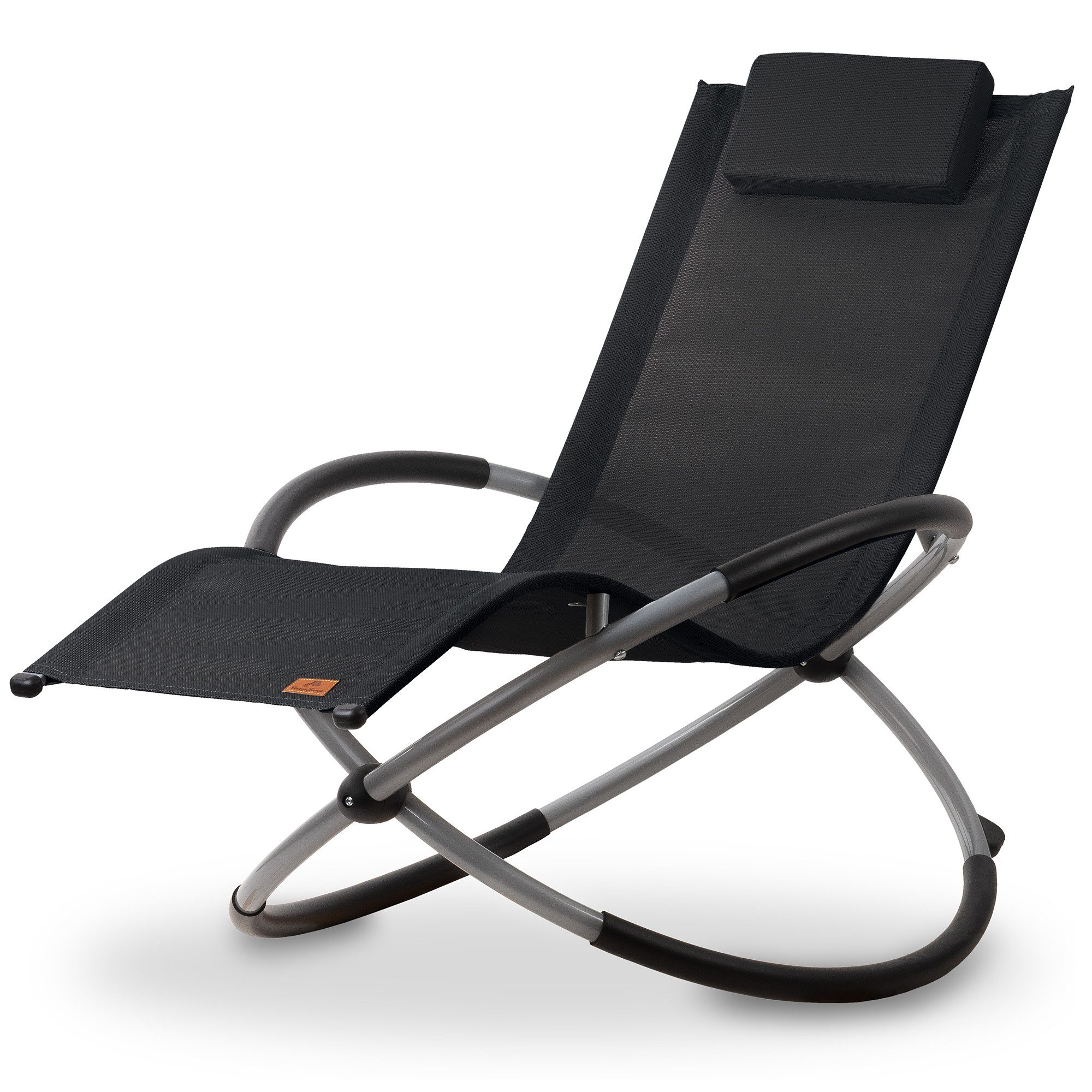 CampFeuer Gartenliege Relaxliege, Schwarz, Gartenliege klappbar