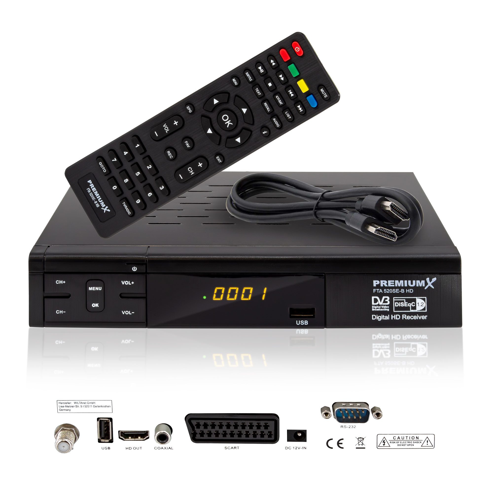 PremiumX 520SE-B FTA Digital Satelliten-Receiver DVB-S2