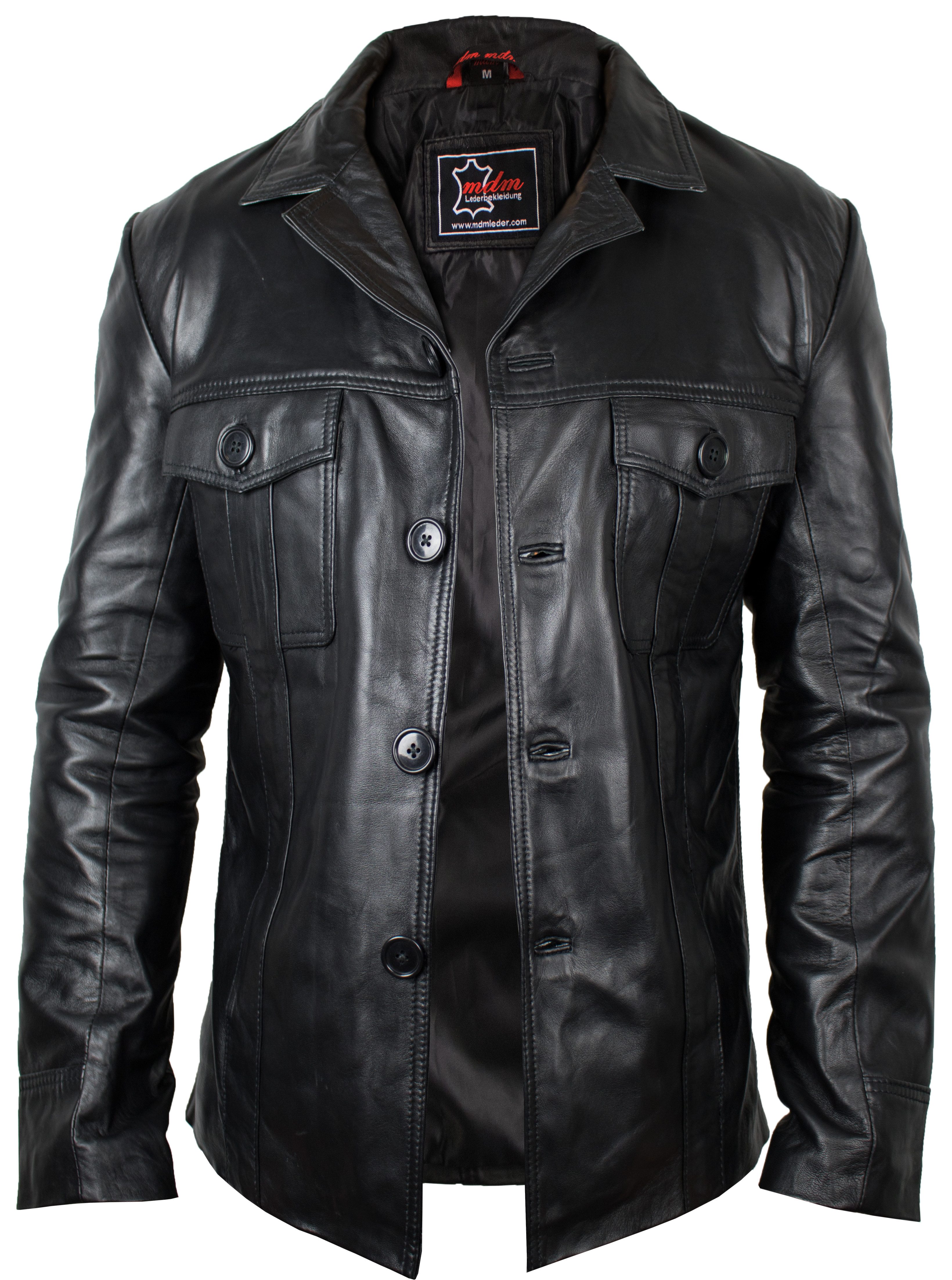 MDM Lederjacke Herren Lederjacke Ledersakko leichte