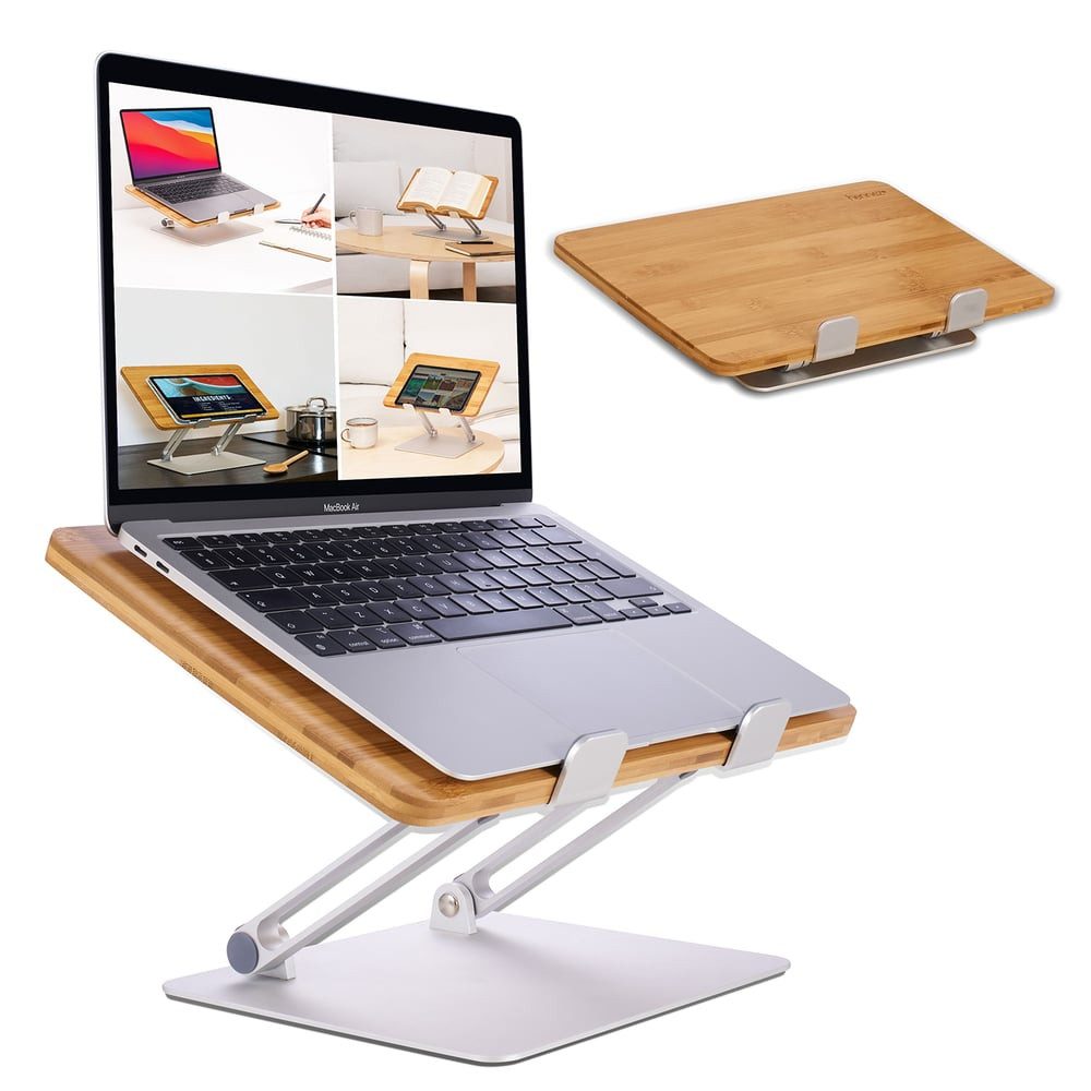 HENNEZ Laptop-Ständer 'Linus' Bambus für Laptop