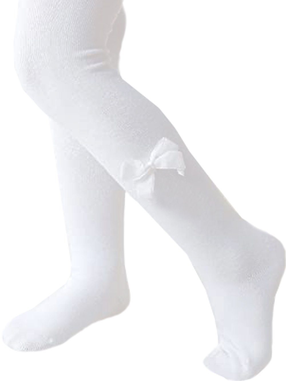 La Bortini Strumpfhose Strumpfhose Weiß Schleife