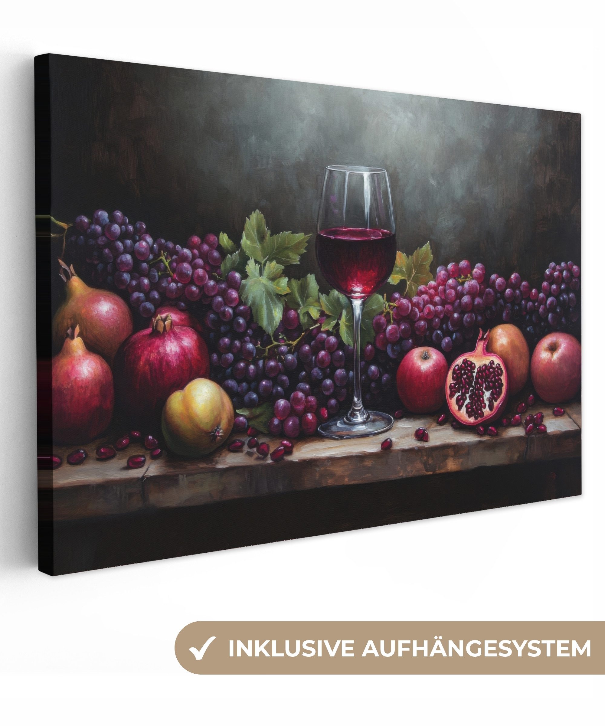 OneMillionCanvasses® Leinwandbild Wein - Obst -