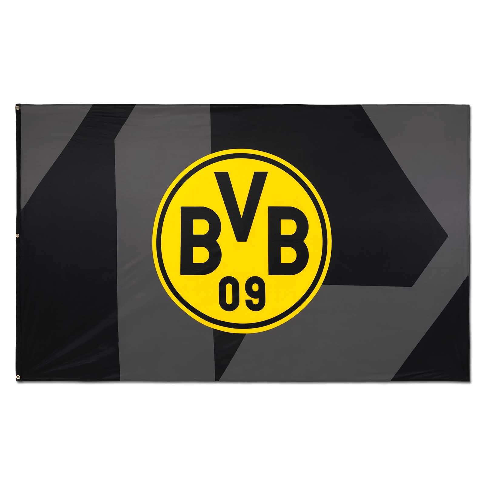 BVB Fahne BVB-Hissfahne schwarz 250x150cm (Packung,