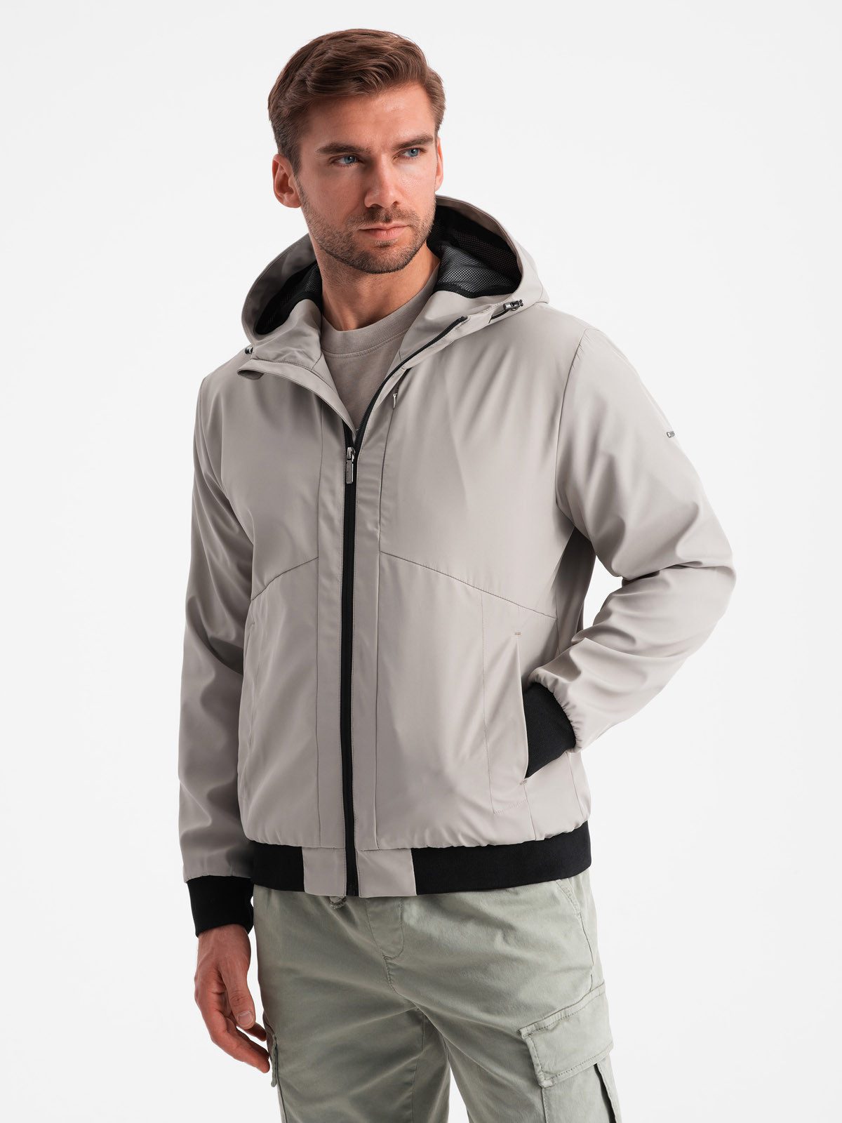 OMBRE Regenjacke Leichte Herrenjacke mit Kapuze