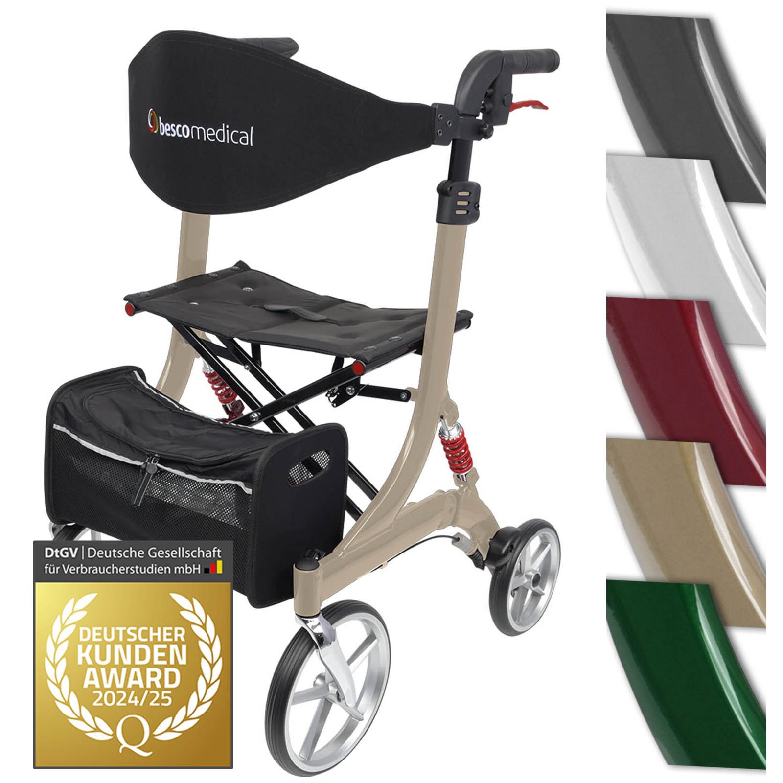 bescomedical Rollator SPRING, Leichtgewicht Gehhilfe -