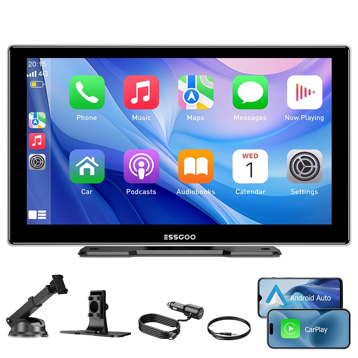 ESSGOO CarPlay Android Auto Autoradio IPS