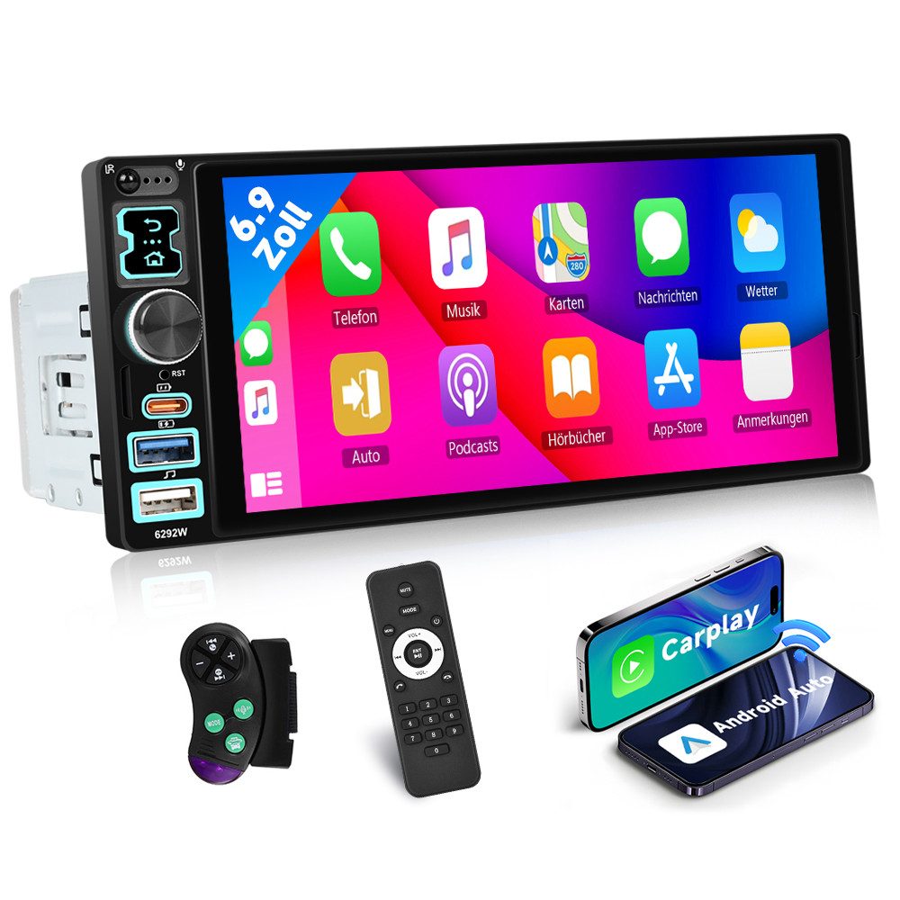 Hikity 6.8 Zoll 2-Din Autoradio mit