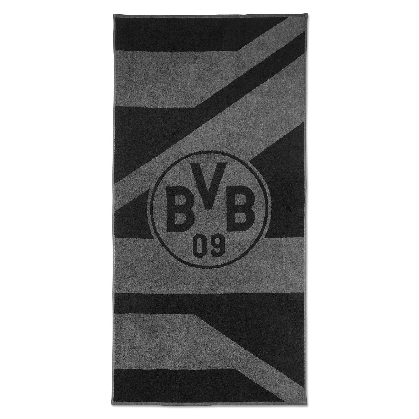 BVB Handtuch BVB Duschtuch grau/schwarz 70x140