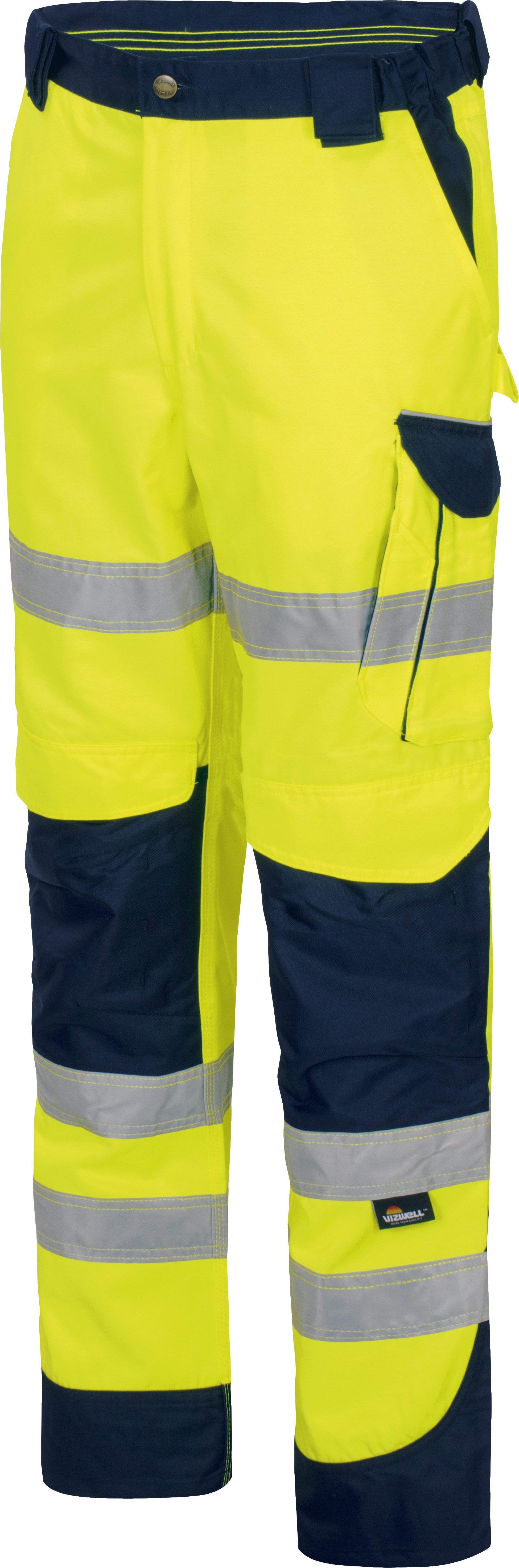 vizwell Arbeitshose reflektierende Herren Warnschutz Arbeitsbundhose