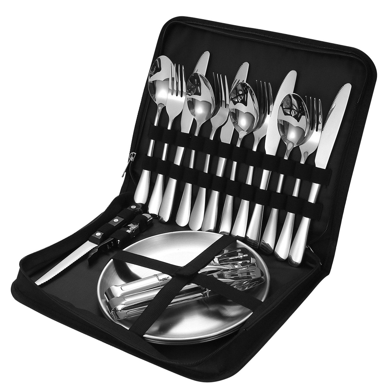 OSTWOLKE Besteck-Set Campingbesteck Outdoor Besteck Picknick