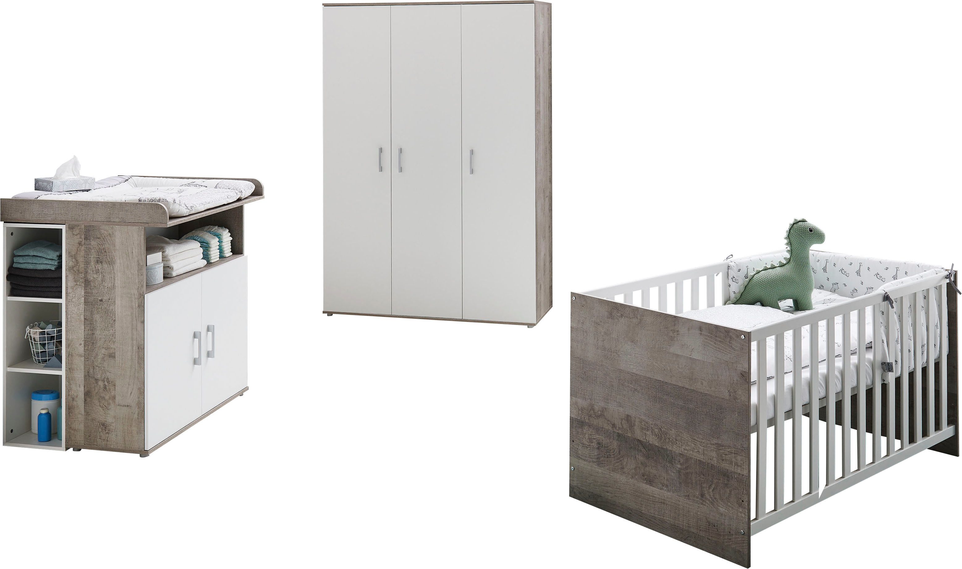 Home affaire Babyzimmer-Komplettset Henning, (Set, 5-tlg.,