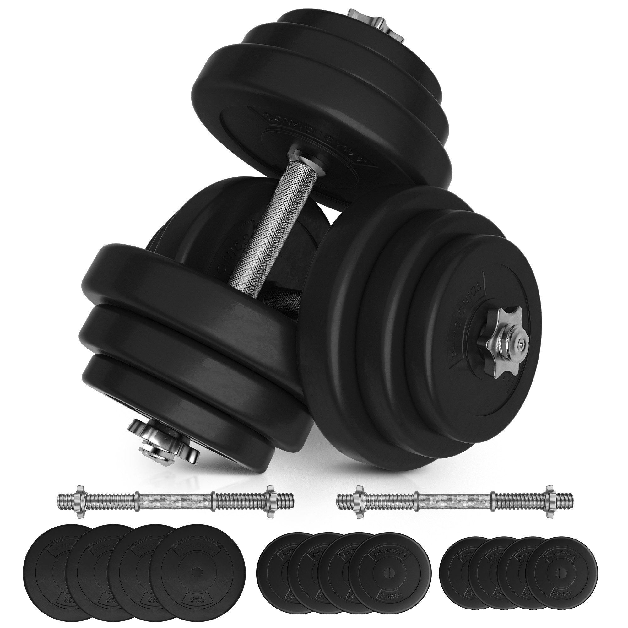 Physionics Kurzhantel Set 40kg Hanteln Hantelscheiben