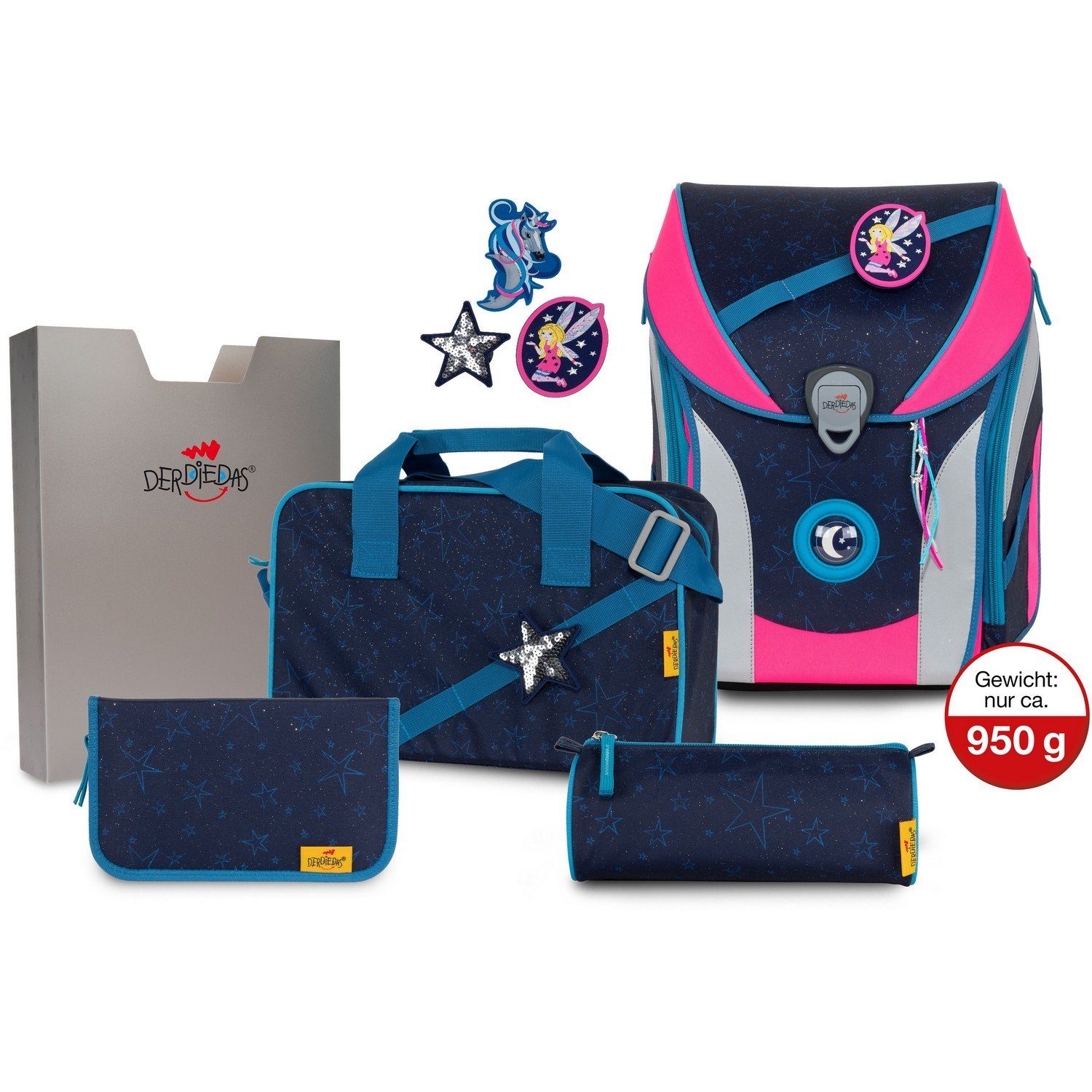 DerDieDas® Schulranzen Schulranzen Set 5-tlg. Ergoflex