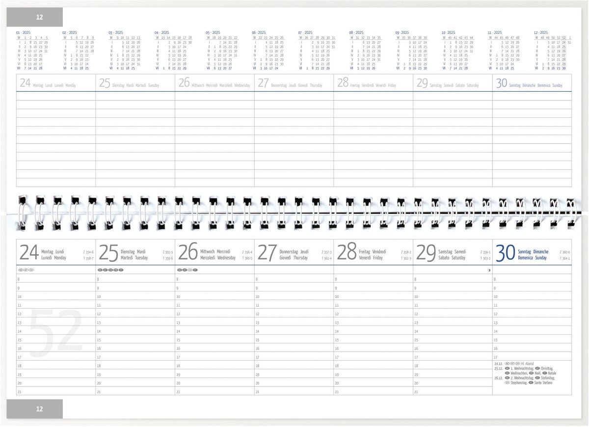GÜSS Kalender Schreibtischkalender Wochenquerkalender 29,8x13,5cm 1