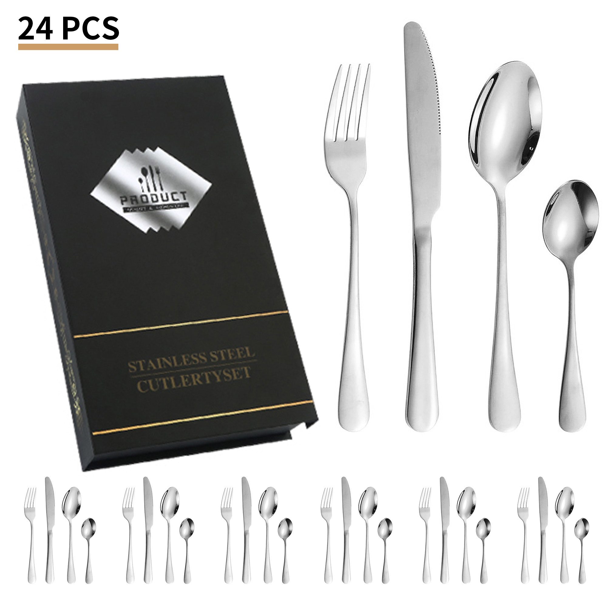 BRAIDOL Besteck-Set Besteck-Set Besteckset 24-tlg Edelstahl