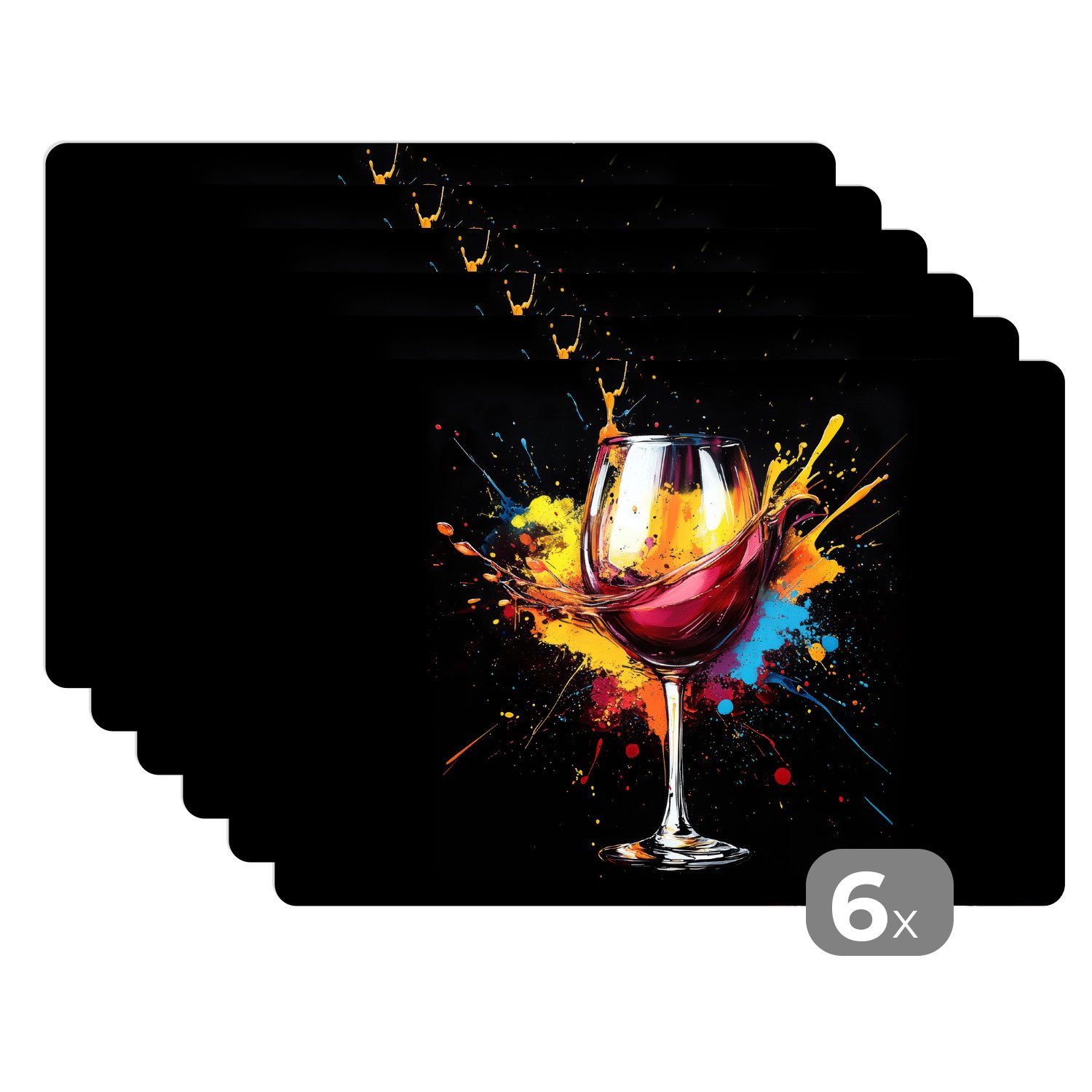 MuchoWow Platzset Wein - Glas -