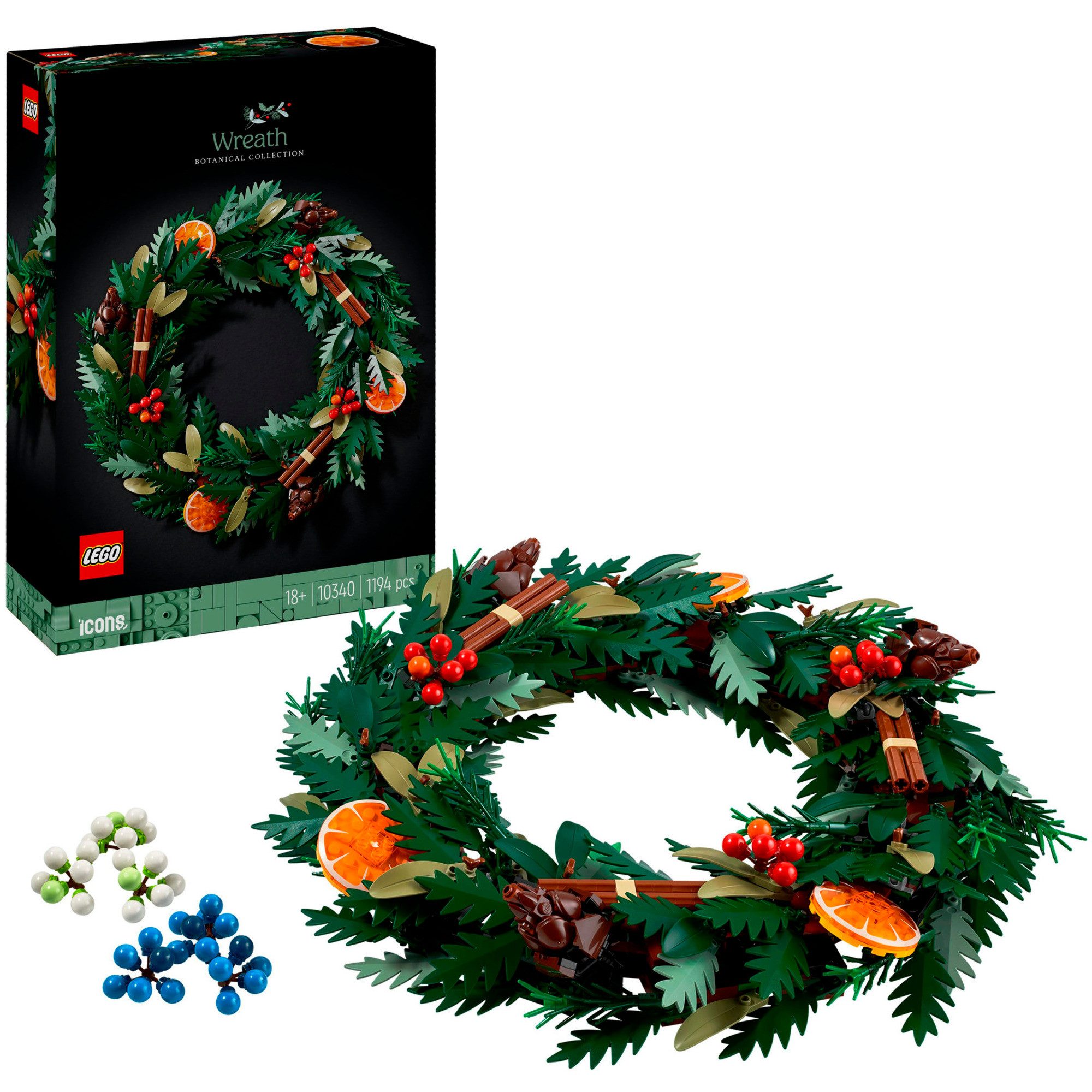 LEGO® LEGO Icons Weihnachtskranz, Konstruktionsspielzeug Spielbausteine