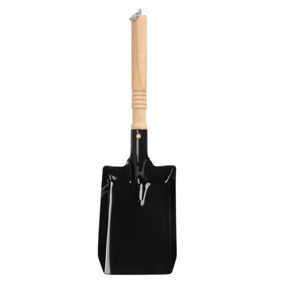 turk Ascheschaufel hochwertige Kohleschaufel, schwarz, Holzstiel,