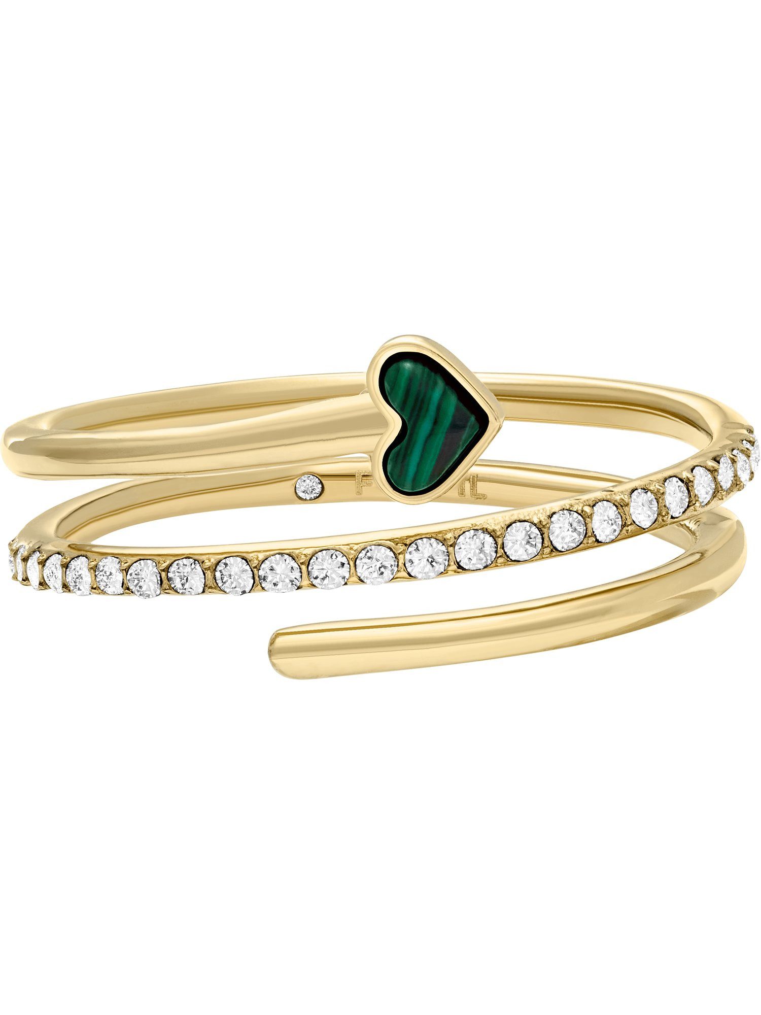 Fossil Fingerring Fossil Damen-Damenring Edelstahl Malachit,