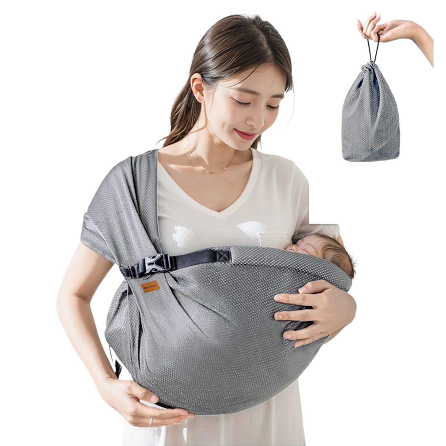 Refttenw Babytrage Seitlich Ergonomische Babytragetuch Atmungsaktiv