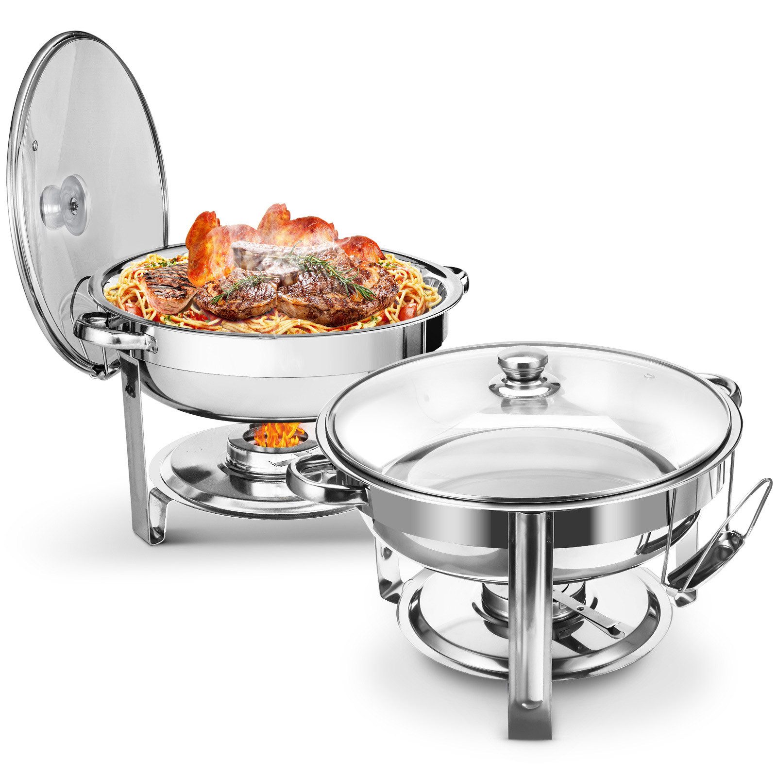 Warmounts Speisenwärmer, (2-tlg), Chafing Dish Buffetwärmer,