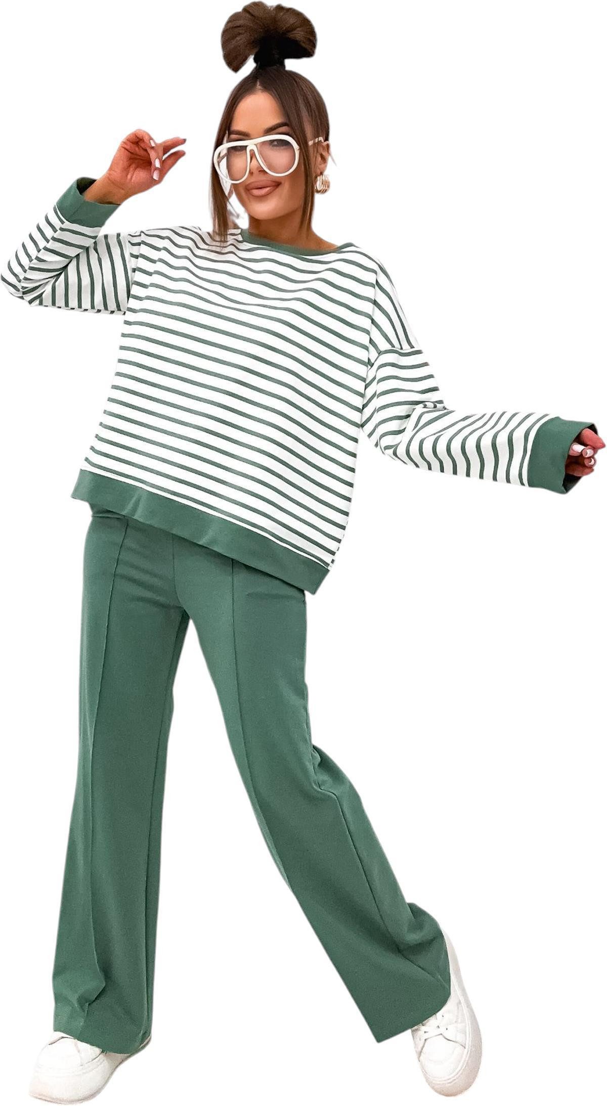 EloModa Jogginganzug Damen Jogginganzug Freizeitanzug Baumwoll-Set